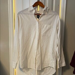 GAP Cream Pinstripe Blouse Sparkly